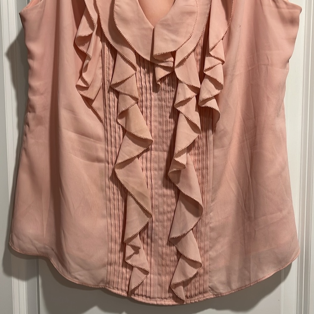 WHBM Pink Ruffle Tank Top - Picture 2 of 6